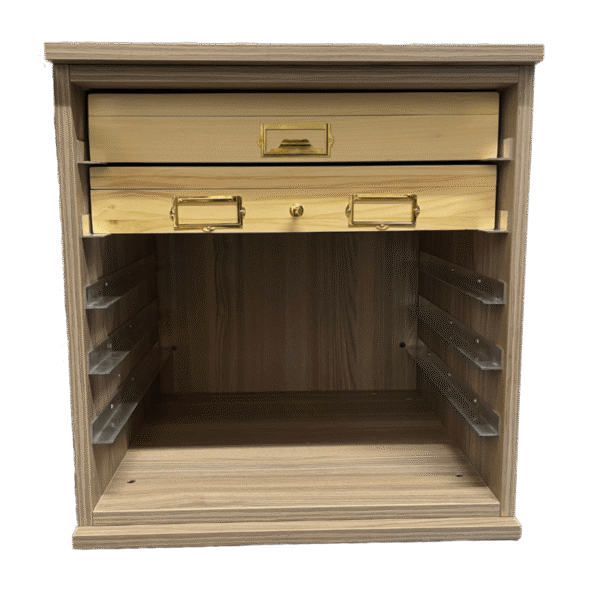 Open Faced Cornell Cabinet with Insect Drawers